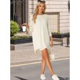 thumbnail image 2 of DARING DIVA Women's 2-Piece Plus Size Workout T-Shirt with Biker Shorts Set L Beige, 2 of 7