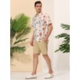 thumbnail image 4 of Lars Amadeus Camisa de verano con estampado de hojas para hombre, corte regular, manga corta, flores, hawaianas, patchwork, camisas con bolsillo beis azul claro XXL, 4 of 6