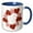 Blue/White, variant on 3drose, Peppermint Poinsettia Wreath, 11oz Two-tone Red Mug