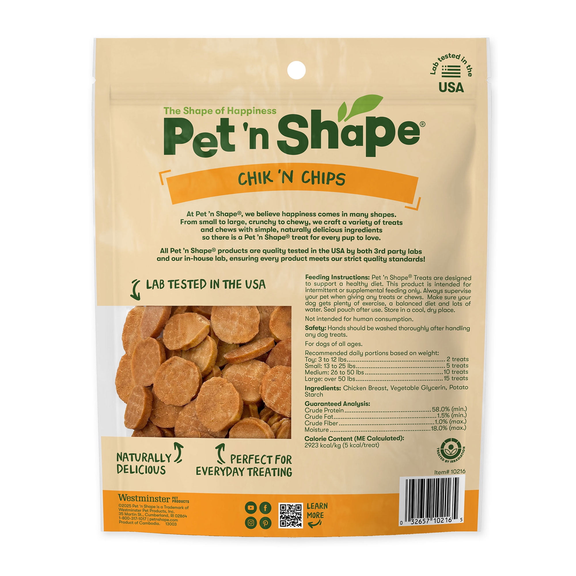 Pet 'n Shape Chik 'n Chips: All-Natural, Grain-Free Chicken Jerky Training Dog Treats, High-Protein, No Corn, Wheat, or Soy, 16 oz