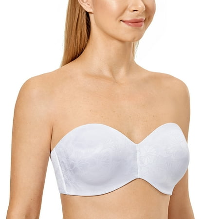 

Delimira Women s Strapless Bra for Large Bust Unlined Underwire Jacquard Minimizer