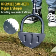 Colwelt Saw-Tooth Manual Edger,Half Moon Lawn Edger with T-Grip (38in)
