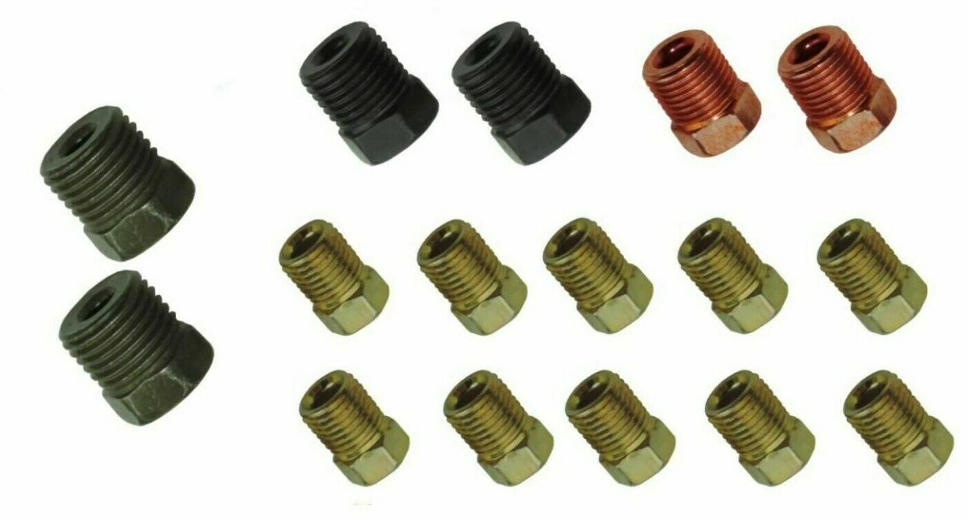 3/16" Inverted Flare Tube Nut Brake Line Fitting Kit 45 Degree Flare