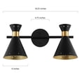 thumbnail image 4 of Elroy 18.25" 2-Light Iron Retro Contemporary LED Track Light , Black/Gold, 4 of 7
