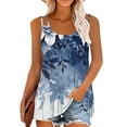 thumbnail image 2 of Women's Camisole Tops Fashion Double Spaghetti Strap Pleated Tank Top Summer Lightweight Sleeveless T-Shirts Casual Loose U-Neck Blouses Long Vest Top, 2 of 6