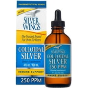Natural Path Silver Wings Colloidal Silver 250ppm (1250mcg) Enhanced Immune Support Supplement - 4 Fl. Oz.