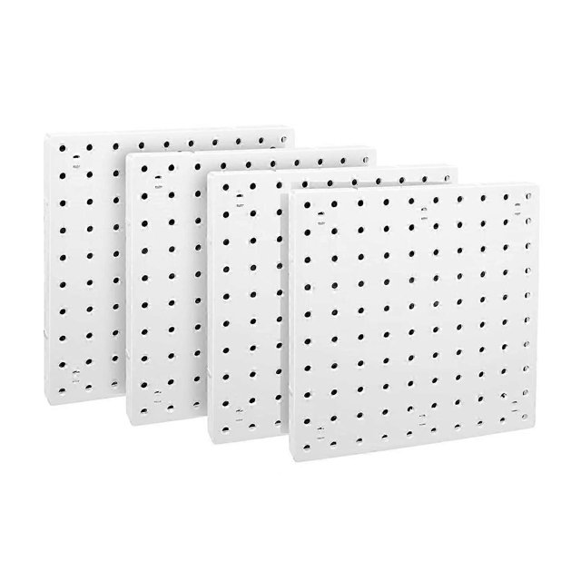 4 Piece Pegboard Wall Organizer, White Pegboard Wall Hanging, Pegboard for Craft Room, Garage, Kitc