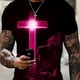 thumbnail image 1 of Camiseta De Manga Corta Con Cuello Redondo Con Estampado De Nubes Y Cruzadas Para Hombre, Camisetas Gráficas, Pijama, 1 of 4