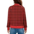 thumbnail image 3 of Zip Up Jacket for Women Lightweight Windproof Bomber Jackets Fashion Plaid Printed Baseball Coat Boyfriend Loose Fit Outerwear, 3 of 5