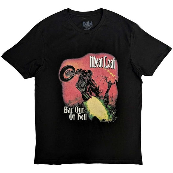 Meat Loaf Adult Bat Out Of Hell Cover Cotton Back Print T-Shirt