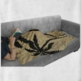 thumbnail image 6 of Tropical Soft Flannel Fleece Throw Blanket, Composition with Palm Tree Silhouettes with Zigzag Style Background, Cozy Plush for Indoor and Outdoor Use, 60" x 80", Pale Brown and Black, by Ambesonne, 6 of 6