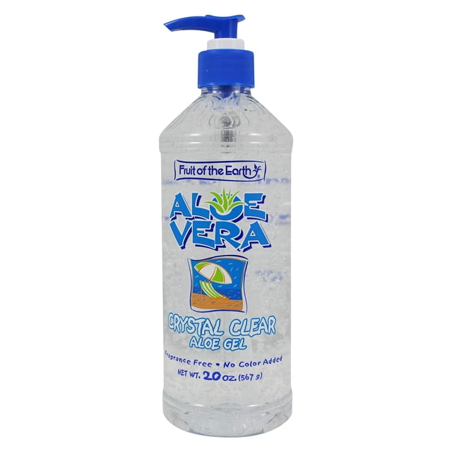 Gel de aloe vera Fruit of the Earth, transparente como el cristal, 600 ml (paquete de 2)