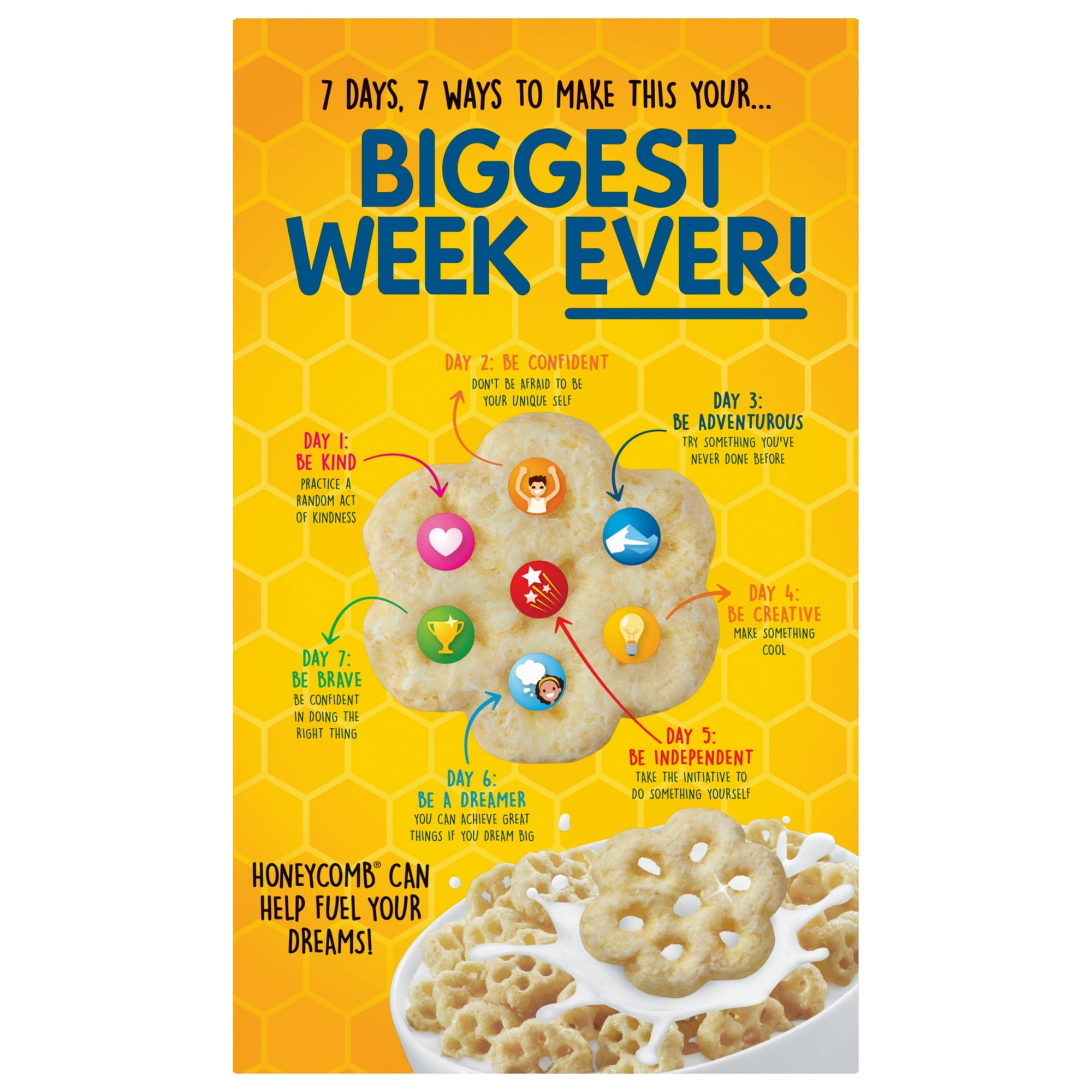 Post Honeycomb Cereal, Honey Flavored Crunchy Breakfast Cereal, 19 oz (Pack 4)