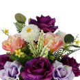 thumbnail image 3 of Mainstays 21in Outdoor Artificial Cemetery Floral Bouquet, Purple Rose., 3 of 8