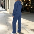 thumbnail image 7 of vdgthytj Sweatsuits Women 2 Piece Outfit Full Zip Long Sleeve Hooded Jackets Drawstring Straight Leg Pants Fall Casual Athletic Sets(3X-Large,Navy), 7 of 7