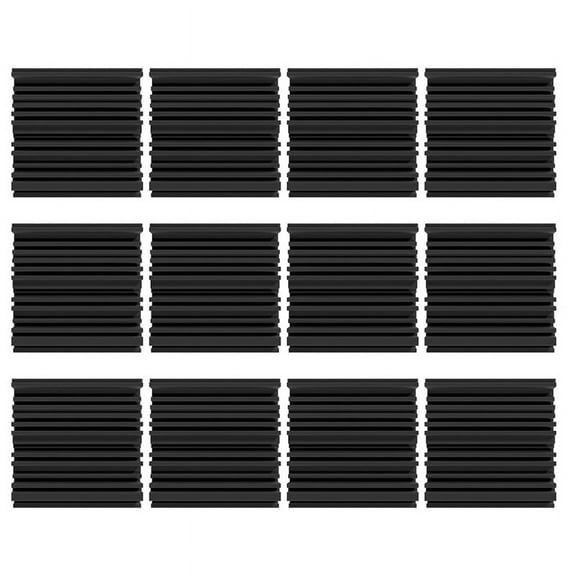12Pcs Self-Adhesive Sound Proof Foam Panels,12 X 12 X 2 Inches Acoustic Foam,For Wall,Home,Studio Black