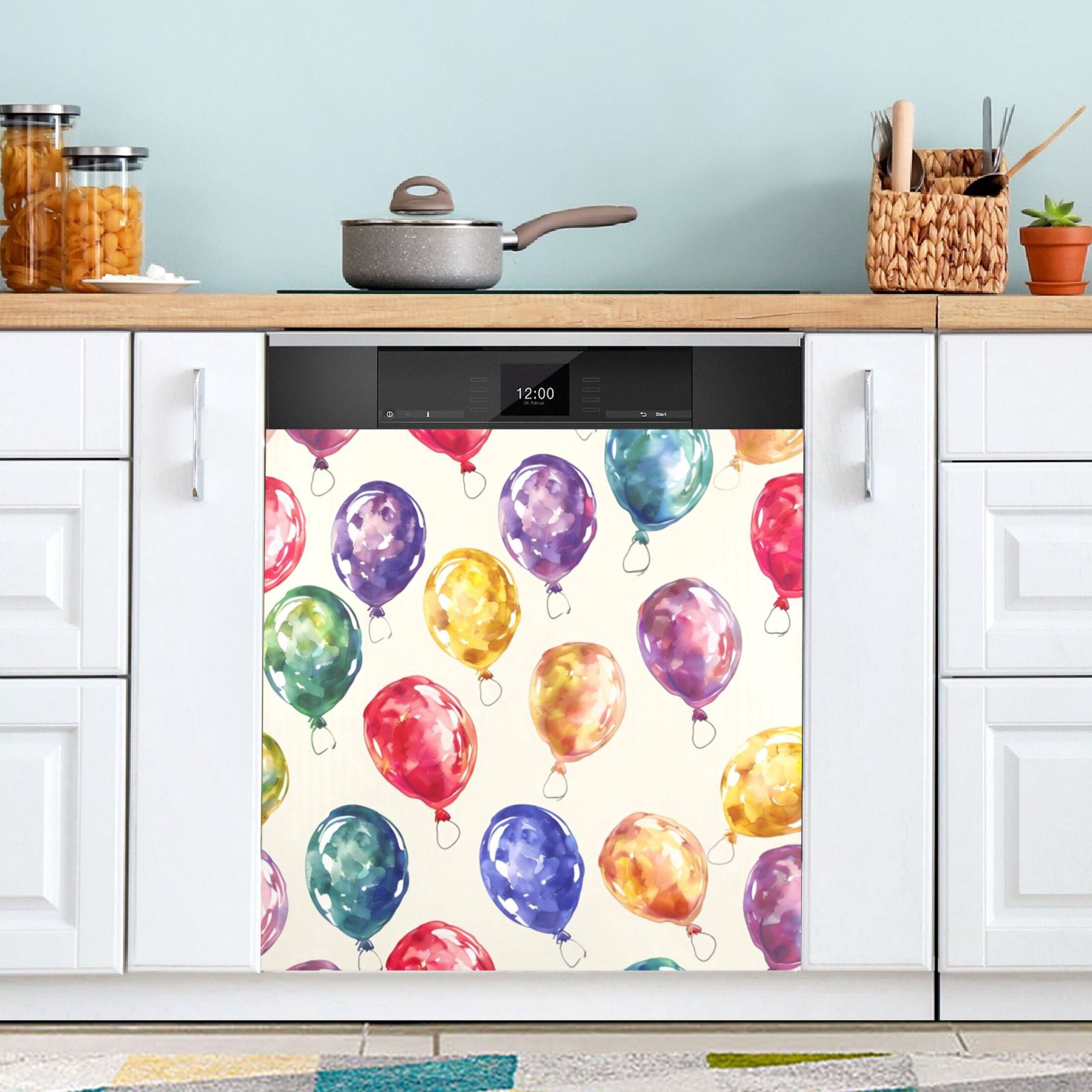Dishwasher Magnetic Sticker 23x26 Inch Refrigerator Magnetic Sticker Washing Machine Magnetic Sticker Kitchen Panel Magnetic Sticker Home Decor Coloured Balloon