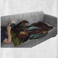 thumbnail image 6 of Firefly Soft Flannel Fleece Blanket, Fairy Forest Woodland with Lanterns and Insects Night Cartoon Design, Cozy Plush for Indoor and Outdoor Use, 70" x 90", Olive Green and Redwood, by Ambesonne, 6 of 6