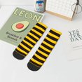 thumbnail image 7 of Pofeuu Bee Stripe Print 30cm Socks, Adult Running Hiking Socks for Youth and Adult, 7 of 7