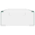 thumbnail image 2 of vidaXL TV Stand/Monitor Riser Glass Clear 70x30x13 cm, 2 of 4