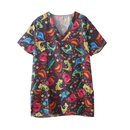 

Plus Size Tops for Women Crop Tops Women s Trendy Summer V Neck Leisure Short Sleeve Printed Nursing Tops T Shirts for Women Valentines Day Shirts Women Clearance Multi-color M