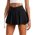 thumbnail image 1 of Falda CRZ YOGA Cruzada de Cintura Alta con Volantes Negra Talla S, 1 of 9