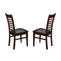 Wooden Dining Chair Set of 4, Ladder Back Side Chair with Seat Cushion, Dining Room/Kitchen Chair Set