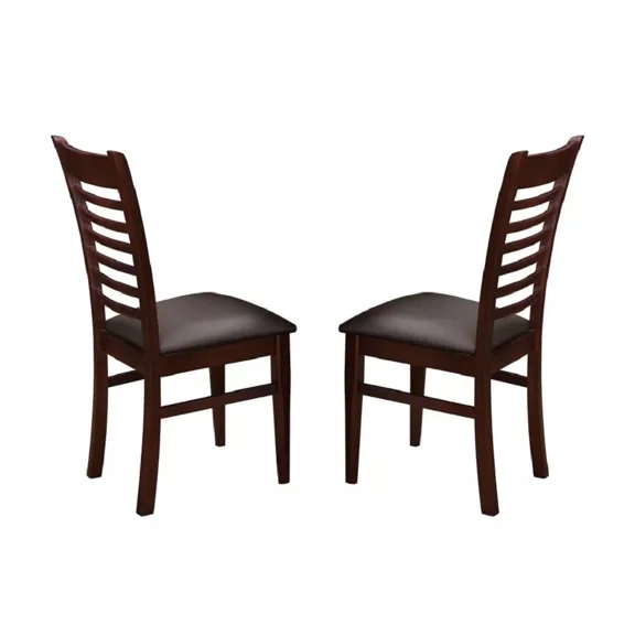 Wooden Dining Chair Set of 6, Ladder Back Side Chair with Seat Cushion, Dining Room/Kitchen Chair Set