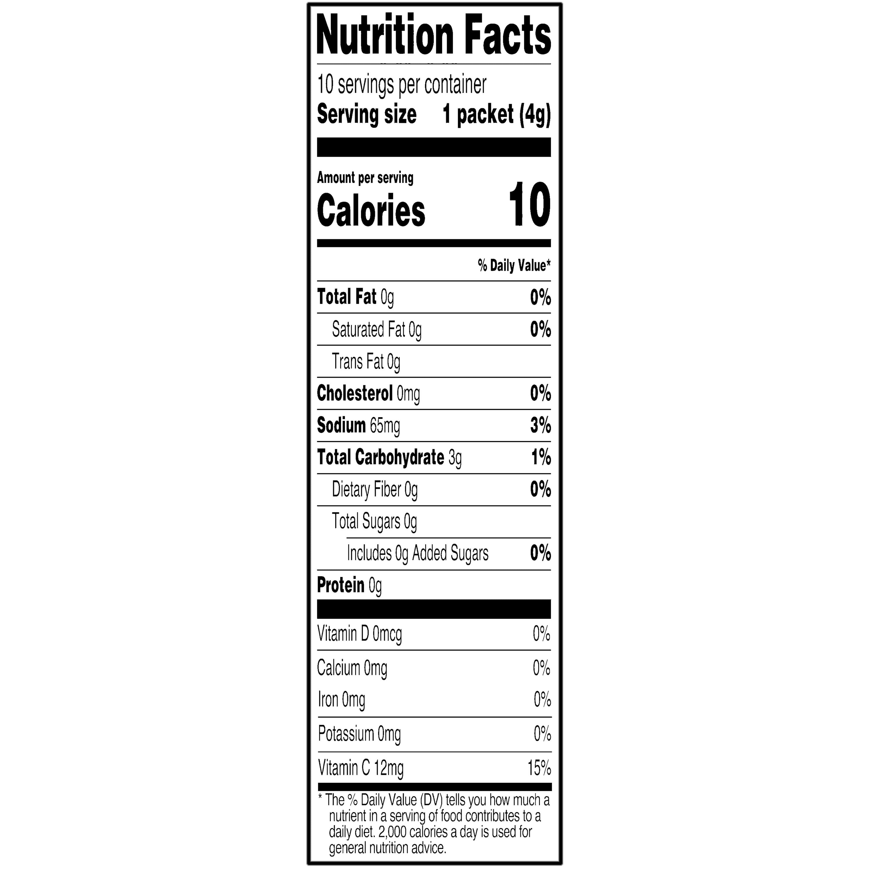 (12 pack) Great Value Sugar-Free Lemonade Drink Mix Packets, 10 Count, 0.14 oz Each