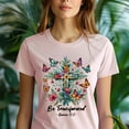 thumbnail image 5 of Christian Be Transformed Romans 12:2 Cross and Butterfly T-Shirt, Navy, Size 3XL, 5 of 6
