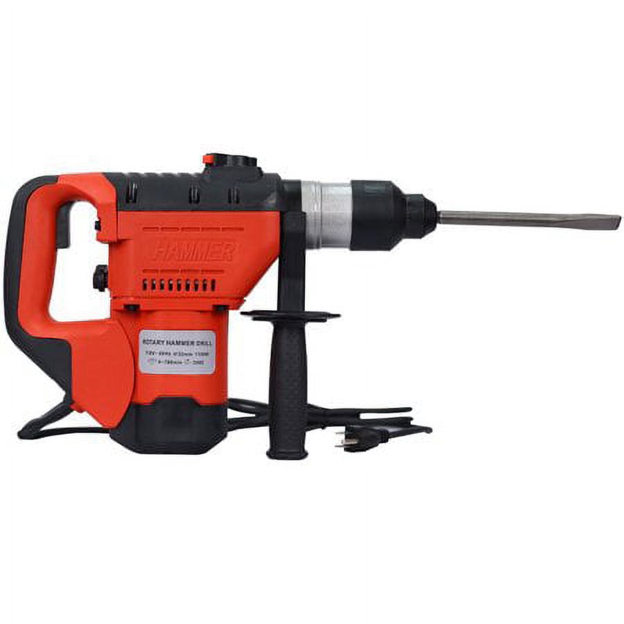 Rotary Hammer 1100W, 1-1/2" SDS Plus Rotary Hammer Drill with 3 Functions for Concrete, Professional Electric Hammer Drill Kit, Black & Red.