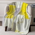 thumbnail image 3 of Throw Blanket for Couch Yellow Gray Block Soft Fleece Flannel Blankets Cozy Lightweight Blanket for Home Sofa Living Room Abstract Art Bed Throws 60" x 80", 3 of 9