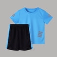 thumbnail image 2 of TBWNWG Boys Summer Reflective Athletic Outfit for Play Mesh Short Sleeve Shirt and Shorts Set Nonslip Elastic Waist Apparel, 2 of 7