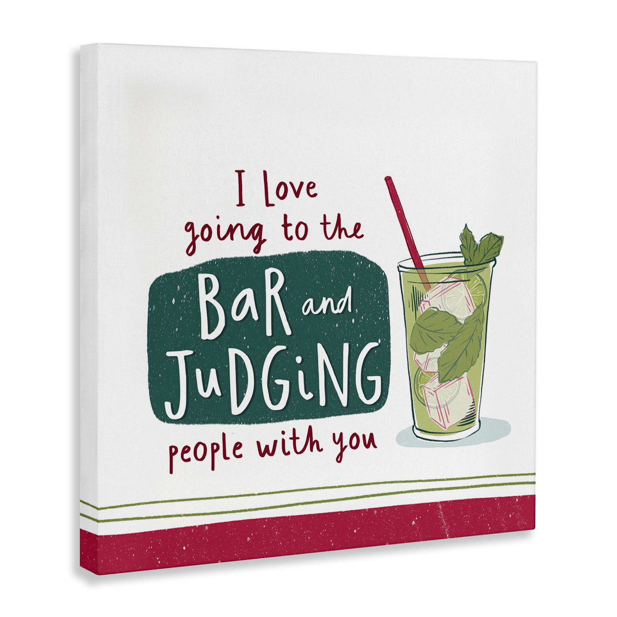 Stupell Industries Judging You Humor Food & Beverage Painting Wrapped Canvas Art Print Wall Art, 17 x 17