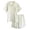 #1 Light Green, variant on Krdevn Women Double Gauze Pajama Set, Notch Collar Plaid Short Sleeve Top & Shorts Loose Plus Size Loungewear,Light Green