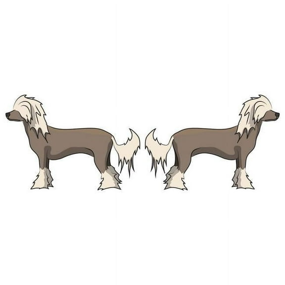 SignMission 6 in. Super Cute Dog Decal - Chinese Crested - Pack of 2