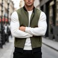 thumbnail image 2 of Riecok Mens Fleece Vests for Outdoors Sleeveless Stand Collar Zip up Jackets Thermal Solid Warm Casual Outerwear with Pockets Army Green XL, 2 of 5