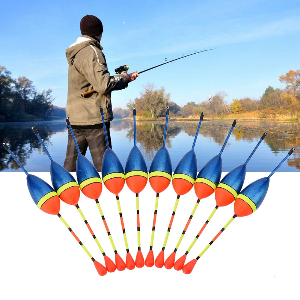 TOPINCN Fishing Float Set, Fishing Tackle Float, 10Pcs/Set Carp Fishing Float Bobbers Hooks