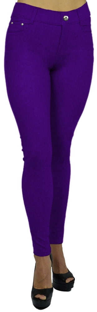 purple jeggings womens