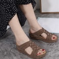 thumbnail image 4 of Juebong Sandals clearance Leather Sandals Women Dressy Summer 2024 Peep Toe Platform Sandals Shoes Beach Wedges Ladies Flip Flops Orthopedic Sandals, 4 of 4