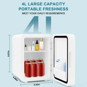 NISHCON Skincare Fridge, LED Personal Beauty Fridge, 4L Makeup Mini Fridges Mirrored Door, White