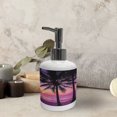 thumbnail image 3 of Ambesonne Tree Soap Dispenser & Toothbrush Holder Set, Palms Silhouette Purple, 2 Pcs, Purple Black, 3 of 5