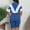 Blue, variant on NMMUED Two Piece Short Set for Women Sweat Suit Workout Sets for Women Sweatshirt and Shorts Set Crop Zipper Sweatshirt and Shorts Tracksuit Set, Black L