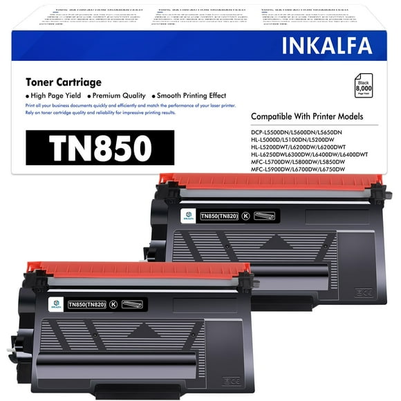 TN850 TN820 High Yield Toner Cartridge Replacement for TN 850 TN-850 TN 820 for HL-L6200DW MFC-L5700DW MFC-L5850DW HL-L5200DW MFC-L5900DW MFC-L6800DW