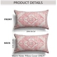 thumbnail image 2 of Pink Boho Throw Pillow Covers Set of 2 Monaco Rug Persian Carpet Double Sided Pattern Cotton Soft Pillow Case Cushion Cover Pillowcase for Garden Couch Sofa Bed Decorative 12x20 inch, 2 of 6