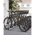 thumbnail image 4 of 4-Compartment Freestanding Bike Floor Stand,Indoor Outdoor Dual Bike Storage Organizer, Fits 22-28" Wheels & 2.2" Tire Width, Heavy Duty Steel Two-Wheeler Parking Rack for Garage, Home or Bike Shop, 4 of 6