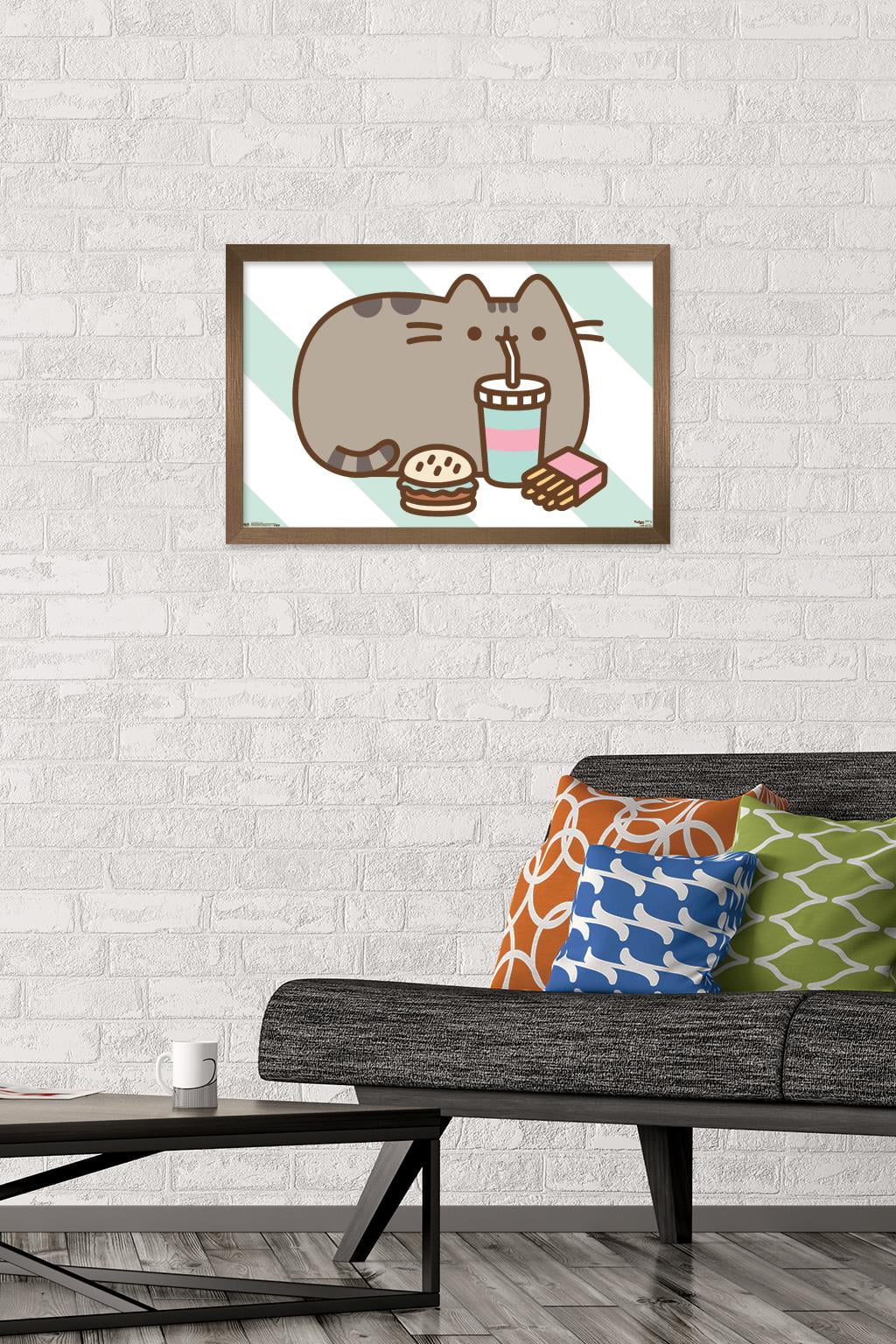 Pusheen - Food Wall Poster, 14.725" x 22.375", Framed