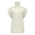 thumbnail image 4 of ChaoHeng Women's Sweater Dresses New Trendy,Women's Fashion Sleeveless Round-Neck Loose Pullover Tops Blouse Knitted Sweater(White,S), 4 of 5