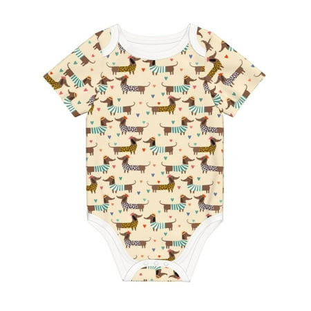 

Matuu Dachshund Dog for Baby Short-Sleeve Bodysuit Soft Cotton Comfortable and Breathable Perfect for Newborns and Infants