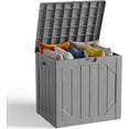 thumbnail image 7 of 30 Gallon Lockable Resin Deck Box, Waterproof UV-Resistant Outdoor Storage Box, Heavy Duty Garden Tool Organizer for Patio Storage, Pool Accessories, Outside Storage （Gray）, 7 of 7